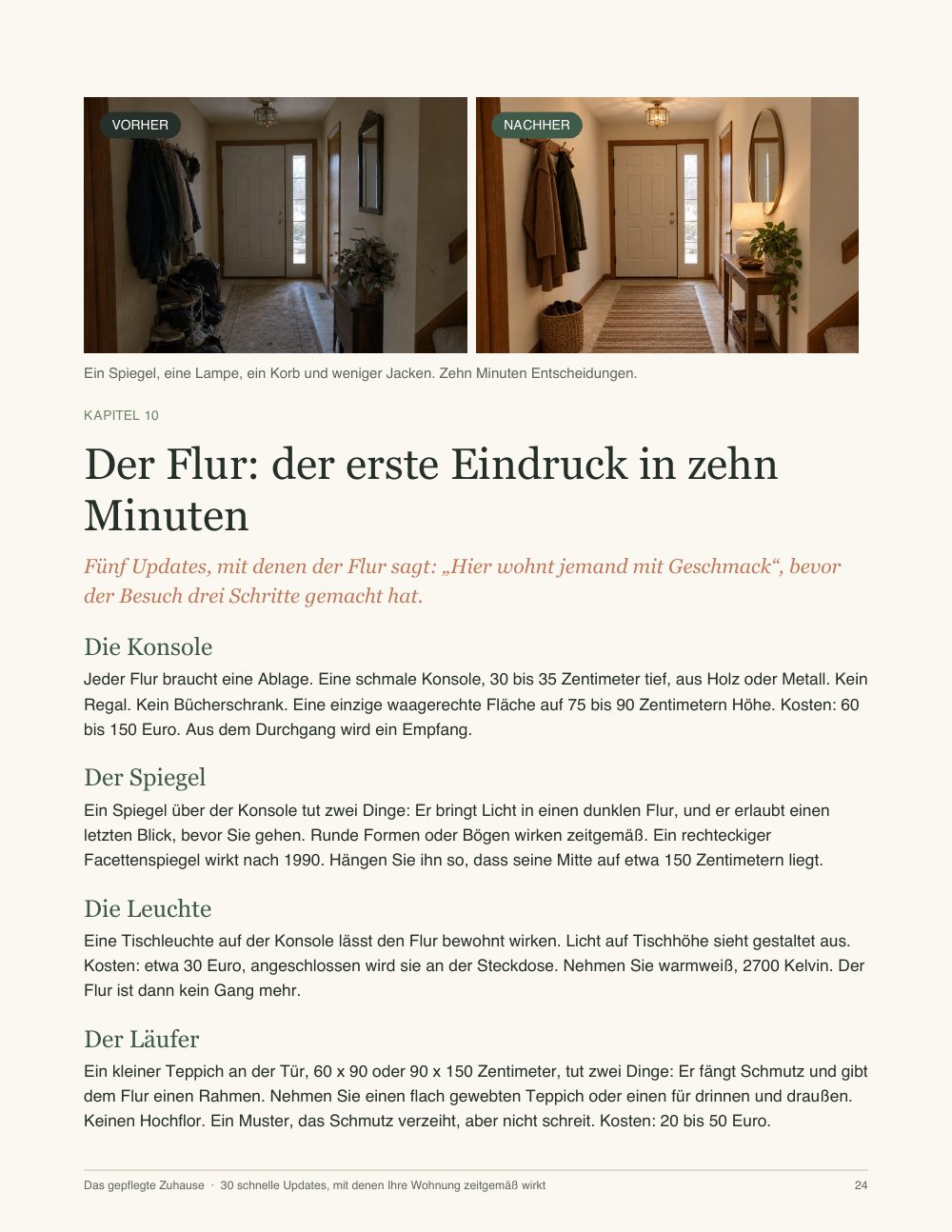 Seite aus dem Buch: Der Flur: Ordnung in zehn Minuten
